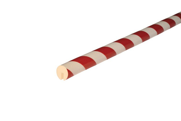 Protection des bords Knuffi, profil d'avertissement et de protection type B, rouge/blanc, 1 mètre, PB-10111