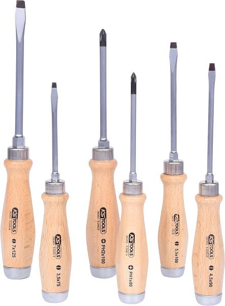 KS Tools Jeu de tournevis à percussion ERGOTORQUE WOODmax, 6 pièces, 300.1050