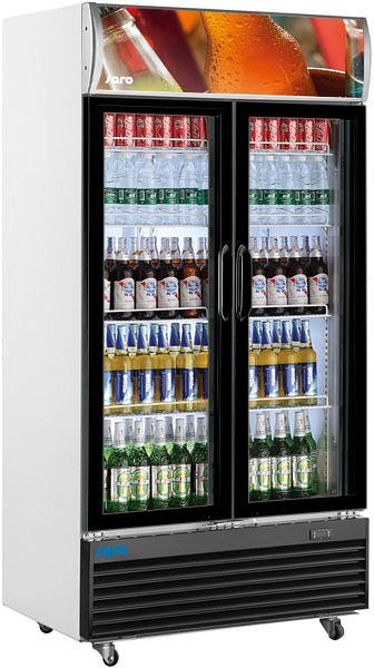Réfrigérateur à boissons Saro avec panneau publicitaire - modèle 2 portes GTK 800, 437-1015