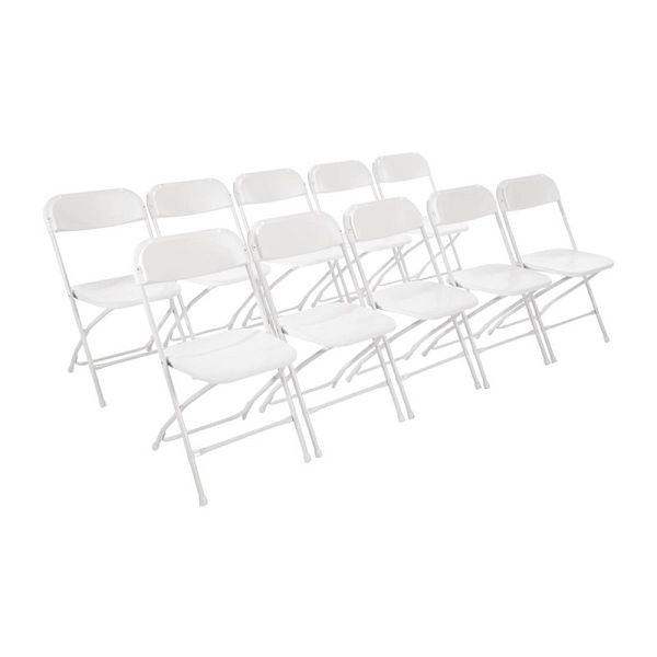 Chaises pliantes légères Bolero blanches, UE: 10 pièces, GD387
