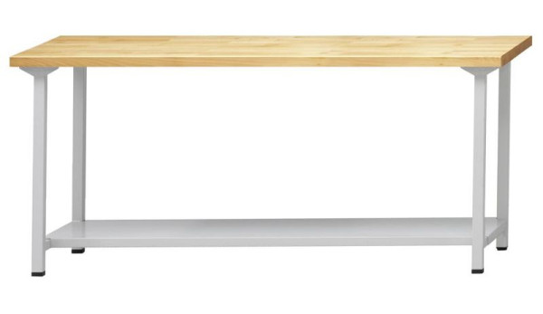 Table de travail ANKE; 2000 x 800 mm; RAL 7035; Tablette en tôle d'acier de 600 mm de profondeur