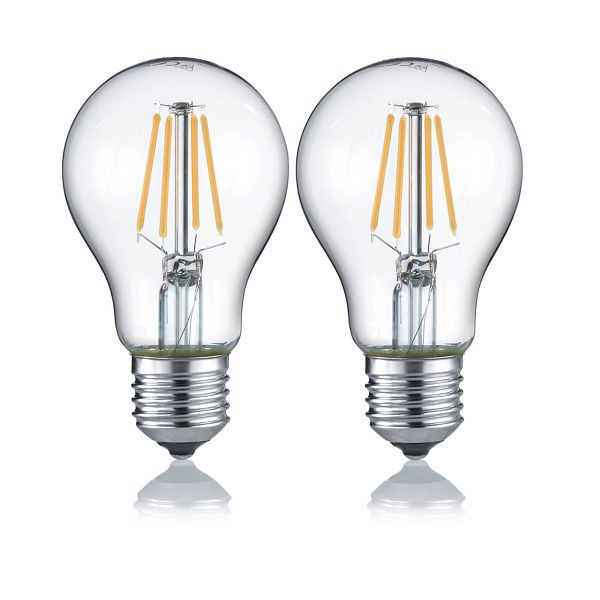 Mendler Trio LED ampoule RL187, ampoule à incandescence, E27 4W EEK E, blanc chaud, lot de 2, 65345
