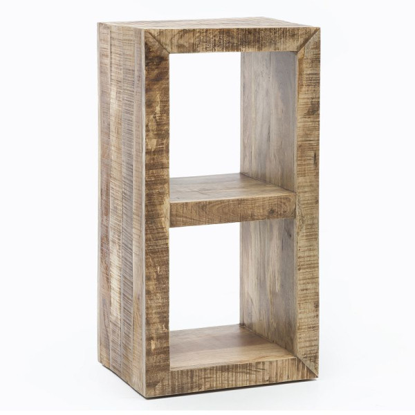 Étagère sur pied Wohnling RUSTICA en bois de manguier massif 90 x 45 x 35 cm 2 étagères, WL5.087