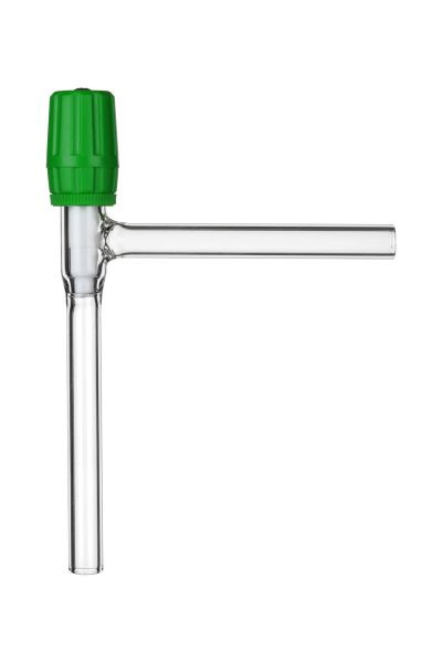 Vanne à vide d'angle Rettberg, passage 0 - 6 mm, avec tige PTFE, réglable, verre borosilicaté 3.3, 107080186