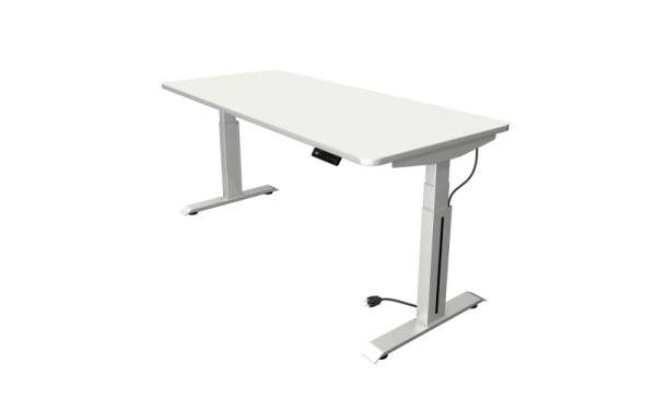Table assis/debout Kerkmann L 1800 x P 800 mm, réglable en hauteur électriquement de 640 à 1290 mm, blanc, 10010710