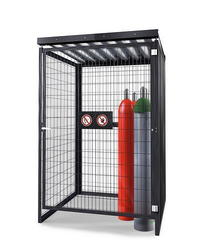 Stockage de bouteilles de gaz DENIOS GSN 1.15, gris, sans montage au sol, 256-859