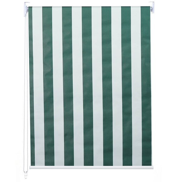 Store enrouleur Mendler HWC-D52, store de fenêtre, store à tirage latéral, 120x160cm protection solaire occultant opaque, vert/blanc, 63376