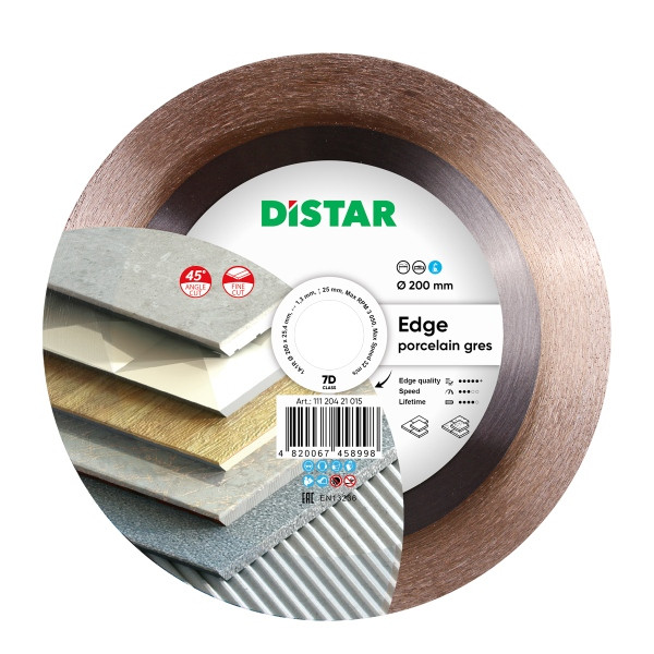 Disque à tronçonner diamanté Distar 1A1R 200 Edge, pour carreaux de céramique, grès cérame, 11120421015