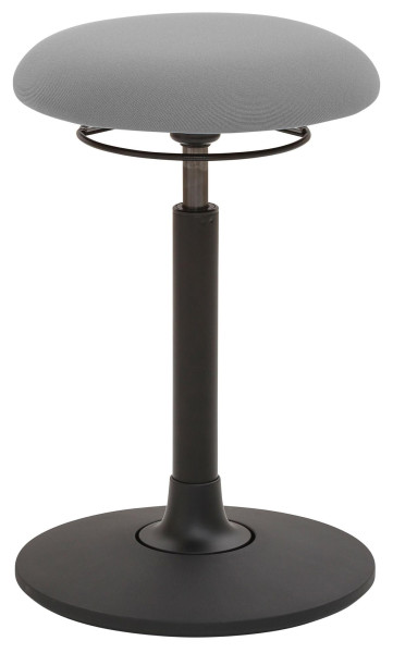 Tabouret Mayer Sitzmöbel , assise en plaque ronde, rembourré, avec anneau de déclenchement noir, hauteur d'assise 58 - 83 cm, gris, 1166_30614