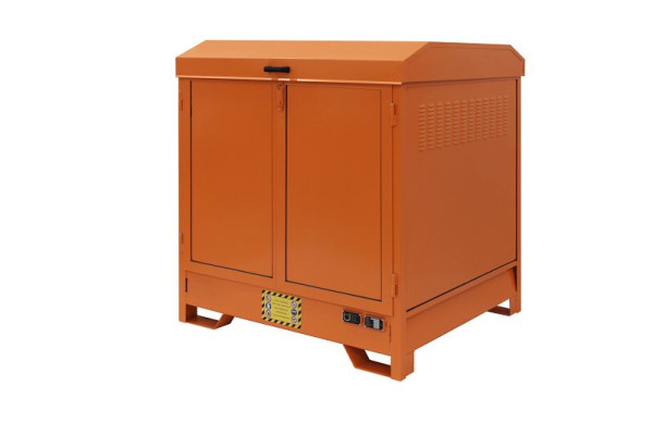 Armoires environnementales Sall en acier peint pour stockage extérieur de fûts EDL, 135 x 126 x 154 cm, surface : lisse/lisse, ECO704A