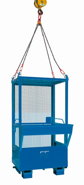 Plate-forme de travail industrielle Eichinger pour grue et chariot élévateur, 2 personnes, bleu gentiane, 10730100000197