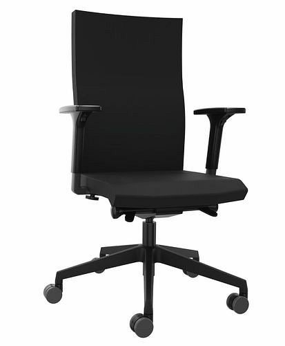 Chaise de bureau Dauphin to-strike confort, avec accoudoirs, mécanisme synchrone, noir, 292404