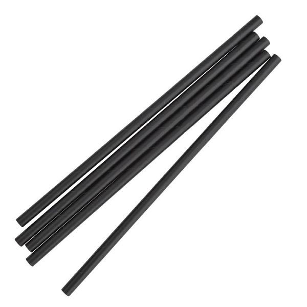 Fiesta Compostable Pailles en papier compostables emballées individuellement 21 cm Noir (Lot de 250), FP440