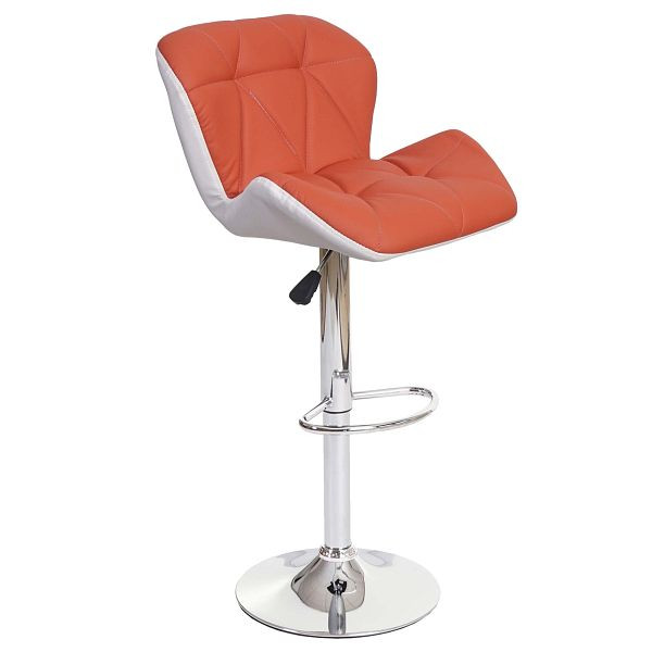 Tabouret de bar Mendler HWC-A92, tabouret de bar, tabouret de comptoir, simili cuir réglable en hauteur, terre cuite, 74259