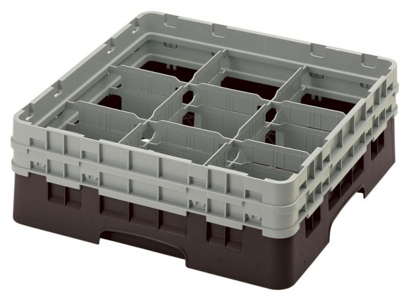 Panier de lavage Cambro 9 compartiments Camrack® 13,2 cm Marron, lot de 4, 9S434167