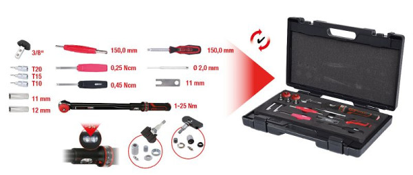 Jeu d'outils KS Tools RDKS / TPMS pour systèmes de surveillance de la pression des pneus, 13 pièces, 100.1180