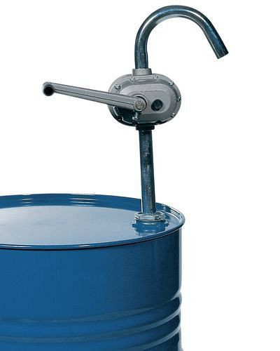 Pompe rotative à manivelle DENIOS en aluminium, avec tube plongeur galvanisé, 117-585