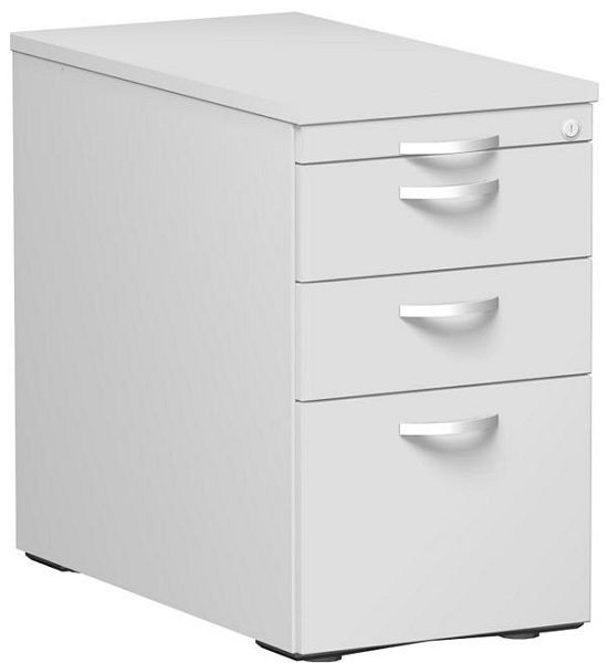 geramöbel conteneur debout avec système de classement suspendu 2 tiroirs en métal, guide de tiroir en métal, 438x800x720, gris clair/gris clair/gris clair, N-0308HR1-LLL