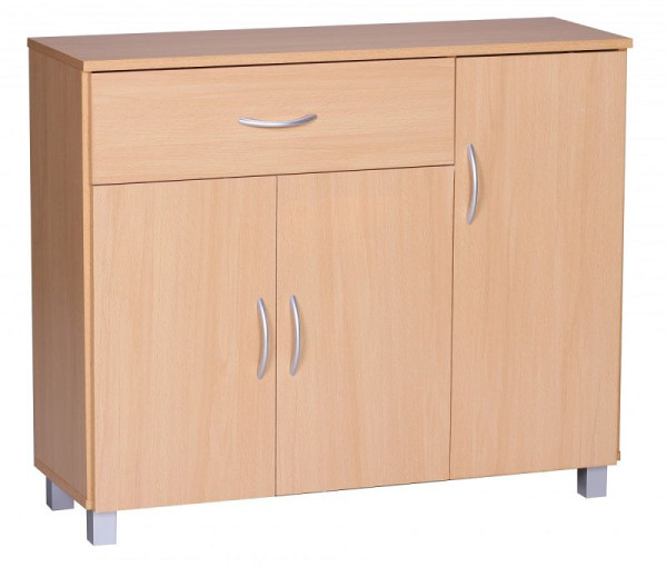 Buffet Wohnling JARRY en hêtre avec 1 tiroir & 3 portes 90 x 75 x 30 cm avec poignées, WL1.333