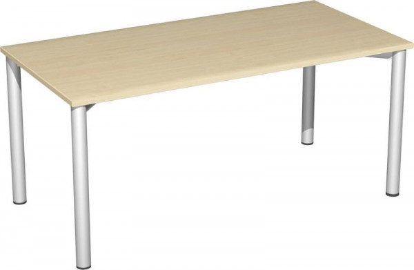 bureau geramöbel hauteur fixe, 1600x800x720, érable/argent, S-550103-AS