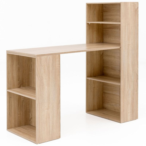 Bureau Wohnling avec étagère 120 x 120 x 53 cm Bois Sonoma moderne, WL5.693
