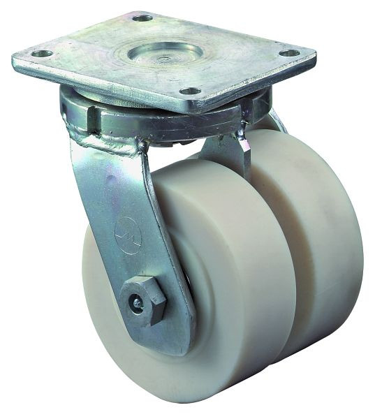 Roulettes BS Roulette double robuste, largeur de roue 2x55 mm, Ø roue 150 mm, capacité de charge 2000 kg, bande de roulement/centre de roue polyamide moulé, roulements à billes, S100.B16.150