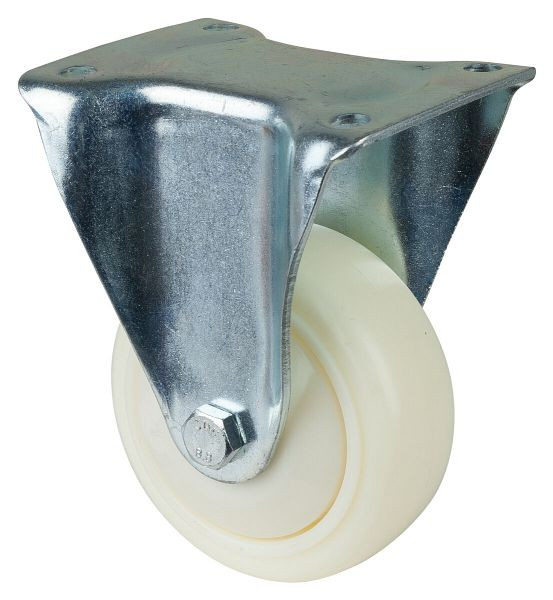 Roulette robuste BS Wheels, roulette fixe, largeur de roue 50 mm, Ø roue 125 mm, capacité de charge 450 kg, couronne en plastique, roulement à billes, N110.B15.128