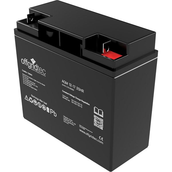 Offgridtec AGM 17Ah 20HR 12V - batterie solaire extrêmement résistante aux cycles, 2-01-001001