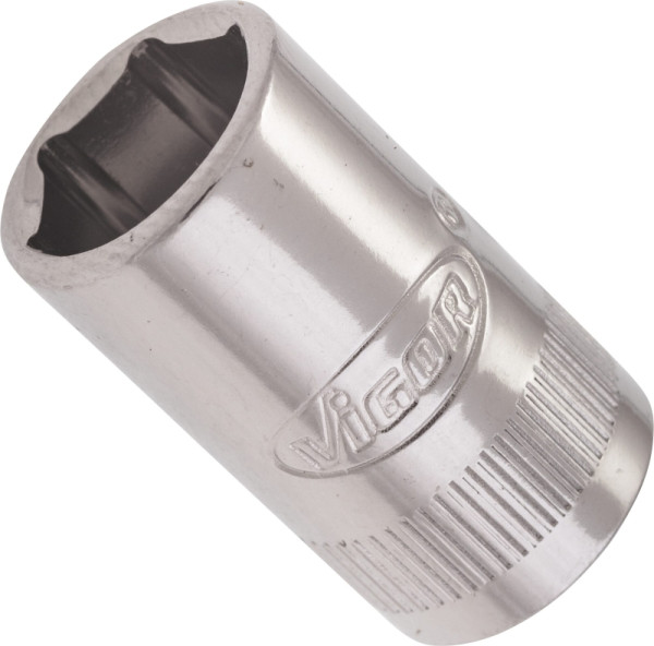 Insert de clé à douille VIGOR, carré creux 6,3 mm (1/4 pouce), profil à six pans extérieurs, 10 mm, V2422N