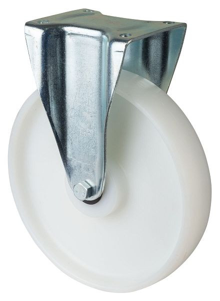 BS Rolls Roulette pour charges lourdes, roulette fixe, largeur de roue 50 mm, Ø roue 250 mm, capacité de charge 600 kg, bande de roulement/corps de roue en plastique, roulement à rouleaux, N110.B10.251