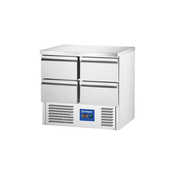 Table réfrigérée en acier inoxydable Stalgast avec quatre tiroirs GN 1/1, série Starline, KT4215220