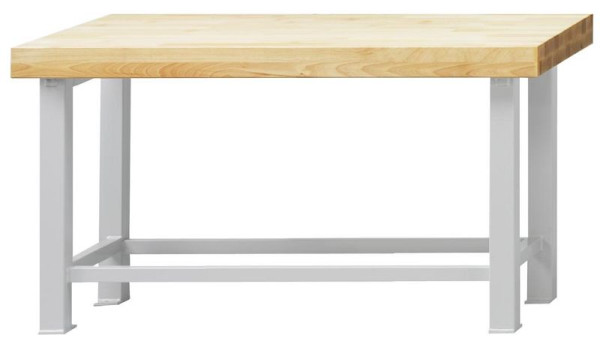 ANKE table de travail robuste; 1500 x 800 mm; RAL 7035; Plaque de hêtre