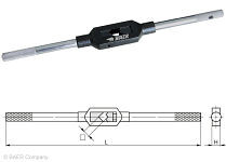 Clé à taraud réglable en acier BAER taille 4 / M 11-27 / 7/16-1'' / G 1/4-3/4, 491724040