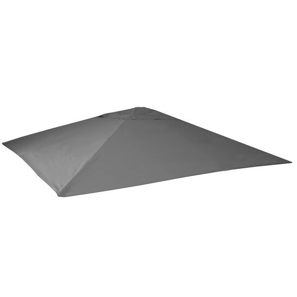Housse de rechange Mendler pour parasol de restauration HWC-D20, housse de rechange pour parasol, 5x5m (Ø7,2m) polyester, anthracite, 63087