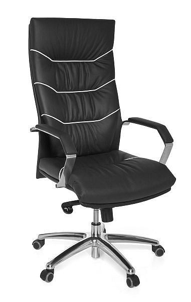 Amstyle chaise de bureau Ferrol cuir véritable noir, SPM1.163