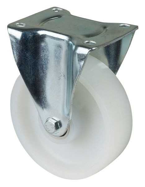 Rouleau de transport BS Rollers, rouleau fixe, largeur de roue 40 mm, roue Ø 125 mm, capacité de charge 300 kg, bande de roulement/corps de roue en plastique, roulement à rouleaux, LB510.B10.126