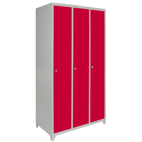 KuKoo 3 x armoire à casiers en acier rouge, 23985
