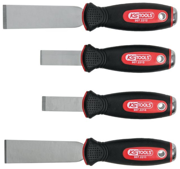 KS Tools jeu de burins grattoirs en acier inoxydable, 4 pièces, 907.2210