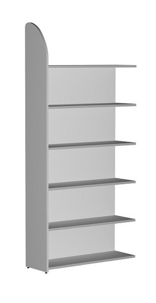 Kerkmann DANTE étagère champ 2250 x 100 cm, avec paroi arrière, 6 étagères, gris clair, 50985111