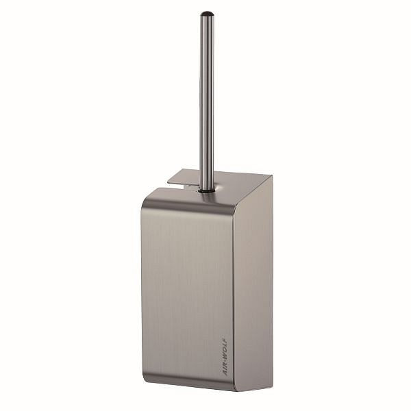 Porte-brosse WC Air Wolf avec façade fermée, série Lobo, H x L x P : 420 x 114 x 111 mm, acier inoxydable revêtu, 40-615