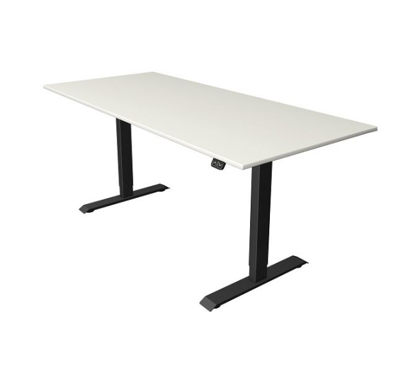 Table assis/debout Kerkmann L 1800 x P 800 mm, réglable en hauteur électriquement de 740 à 1230 mm, blanc, 10181810