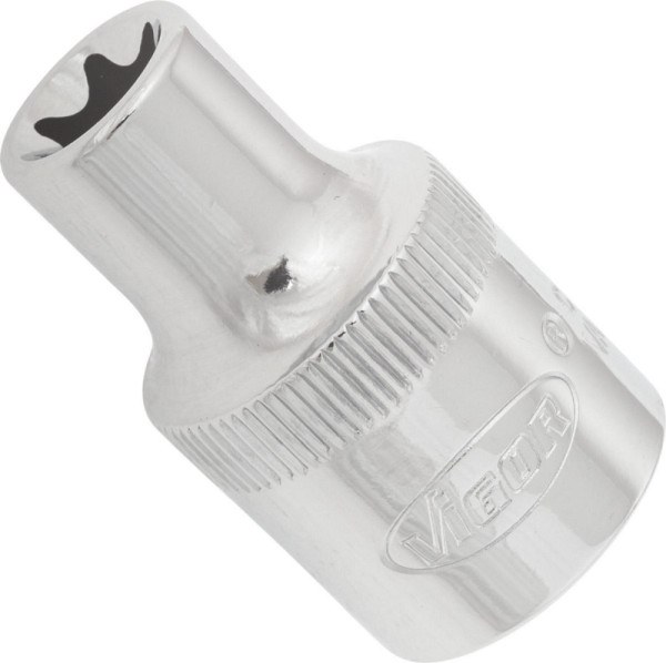 VIGOR Insert de clé à douille TORX, carré creux 12,5 mm (1/2 pouce), profil TORX externe, E11, V2731