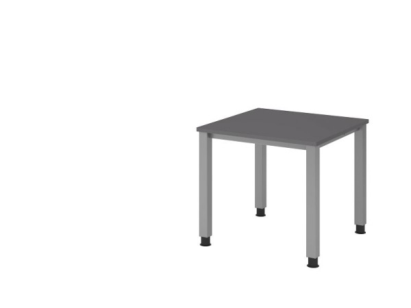 Bureau Hammerbacher 4 pieds carré 80x80cm graphite, forme rectangulaire, structure en graphite, VQS08/G/S