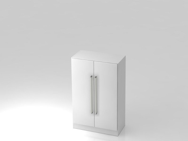 Armoire Hammerbacher 3OH avec panneau de base poignée chromée blanc/blanc, 80x42x127 cm (LxPxH), V7550/W/W/CE
