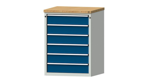 Armoire à tiroirs pour établis ANKE, modèle 3002 V, 765 x 700 x 1020 mm, RAL 7035/5010, BMP 40 mm, 611.003