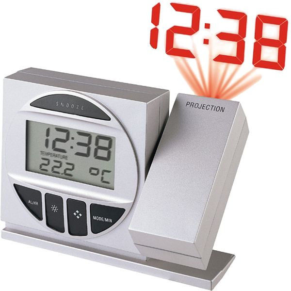 Réveil à projection Technoline, radio-réveil DCF-77 avec possibilité de réglage manuel, WT 590