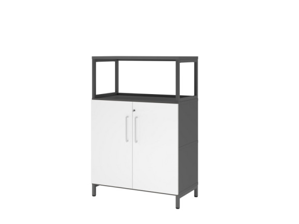 Hammerbacher étagère/portes, 3OH, base, graphite/blanc, VFW38T2RU/G/W/BS