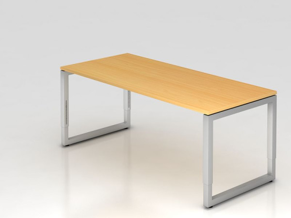 Bureau Hammerbacher O-foot carré 180x80cm hêtre, forme rectangulaire avec plateau flottant, VRS19/6/S