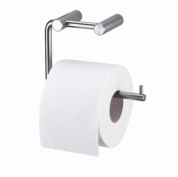 Porte-papier toilette Air Wolf pour 1 rouleau ménager, série Delta, H x L x P : 112 x 160 x 65 mm, acier inoxydable brossé, 60-860