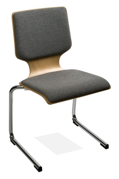 Chaise empilable Kaiser-Sitzmöbel cantilever KS28-N1SRP2, forme : N1, rembourrage assise et dossier, UE : 6 pièces, KS28-N1SRP2